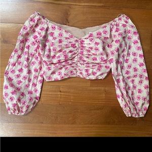 Zara off the Shoulder Floral Top